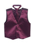 Tip Top Kids Little Boys Wine Three Button Satin Vest Tie 2 Pc Set 2-6 - SophiasStyle.com